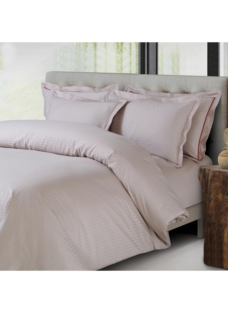 Malako Como Jacquard Beige 100 Cotton Super King Size Duvet CoverQuilt Cover