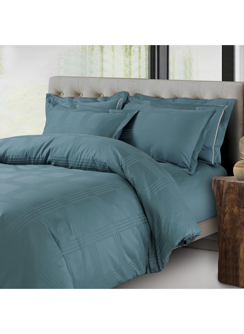 Malako Amalfi Jacquard Teal Green 100 Cotton Super King Size Duvet CoverQuilt Cover