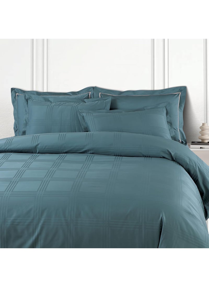 Malako Amalfi Jacquard Teal Green 100 Cotton Super King Size Duvet CoverQuilt Cover