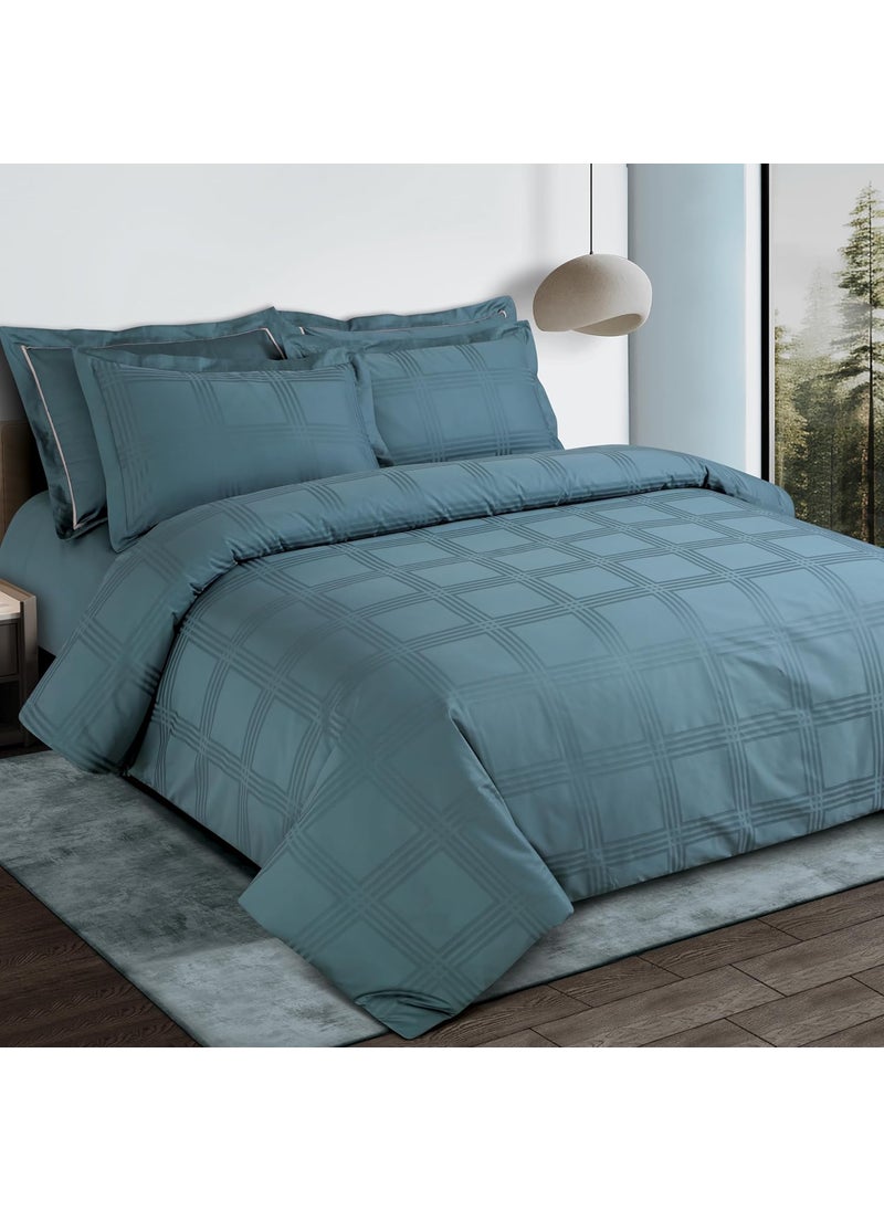 Malako Amalfi Jacquard Teal Green 100 Cotton Super King Size Duvet CoverQuilt Cover
