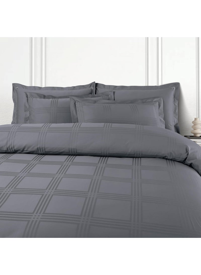 Malako Amalfi Jacquard Grey 100 Cotton Super King Size Duvet CoverQuilt Cover