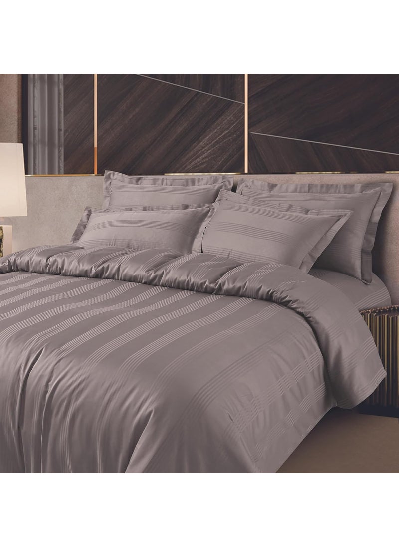 Malako Turin Jacquard Taupe Brown 100 Cotton Super King Size Duvet CoverQuilt Cover