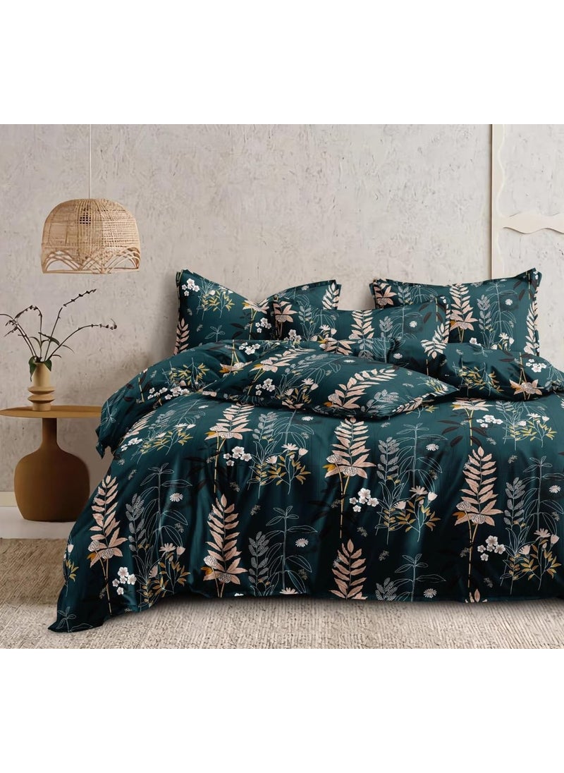 Laying Style 350 Tc Heavy Glace Cotton Super King Size Duvet Cover II Razai Cover II Quilt Cover for Double Bed Size with Zipper Dohars 108x108 inchMulticolor