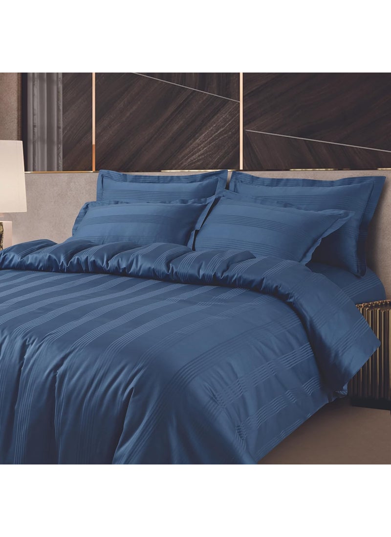 Malako Turin Jacquard Legion Blue 100 Cotton Super King Size Duvet CoverQuilt Cover