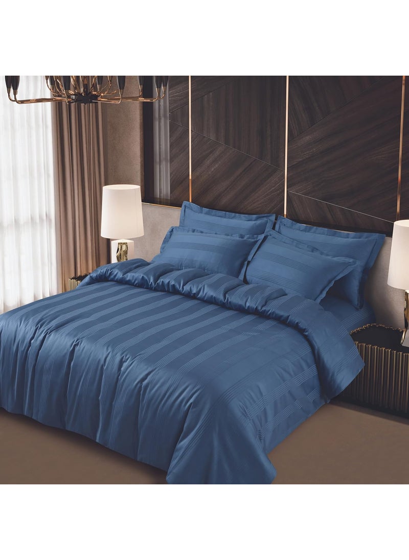 Malako Turin Jacquard Legion Blue 100 Cotton Super King Size Duvet CoverQuilt Cover