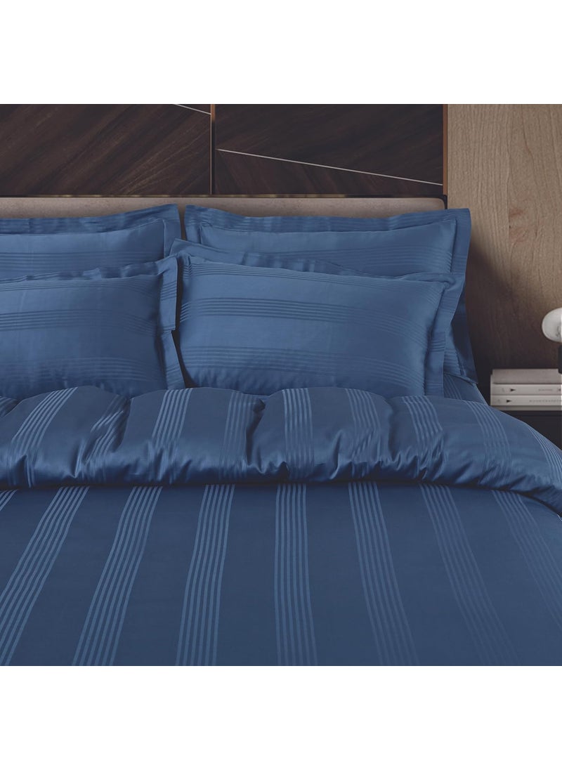 Malako Turin Jacquard Legion Blue 100 Cotton Super King Size Duvet CoverQuilt Cover