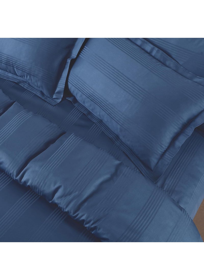 Malako Turin Jacquard Legion Blue 100 Cotton Super King Size Duvet CoverQuilt Cover