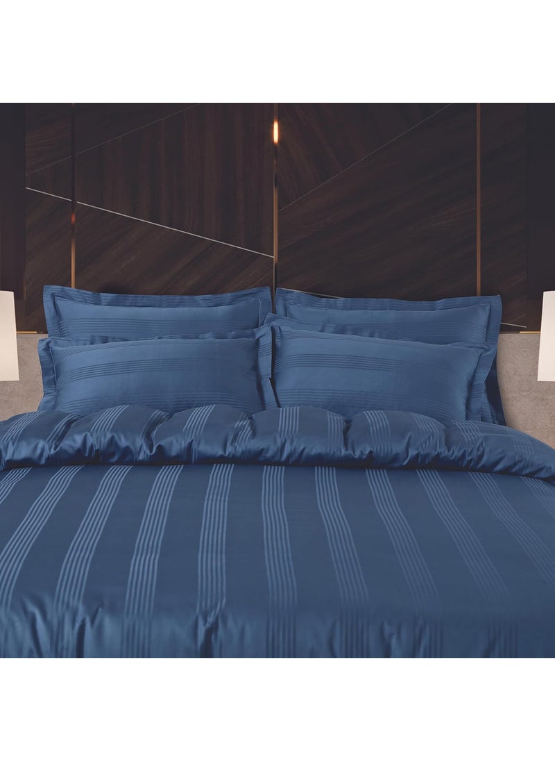 Malako Turin Jacquard Legion Blue 100 Cotton Super King Size Duvet CoverQuilt Cover
