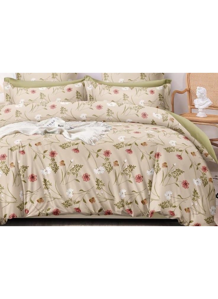 Laying Style 350 Tc Heavy Glace Cotton Super King Size Duvet Cover II Razai Cover II Quilt Cover for Double Bed Size with Zipper Dohars 108x108 inchMulticolor