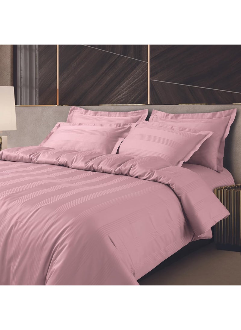 Malako Turin Jacquard Blush Pink 100 Cotton Super King Size Duvet CoverQuilt Cover