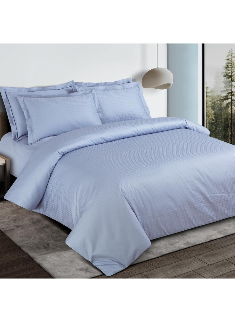 Malako Como Jacquard Pigeon Blue 100 Cotton Super King Size Duvet CoverQuilt Cover