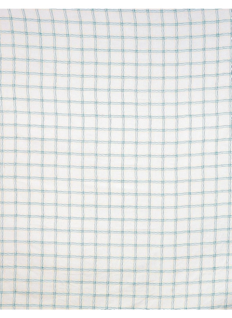 MORADO Glace Cotton Double Duvet CoverRajai CoverBlanket Cover with Zipper 90x100 Inches Green Checks