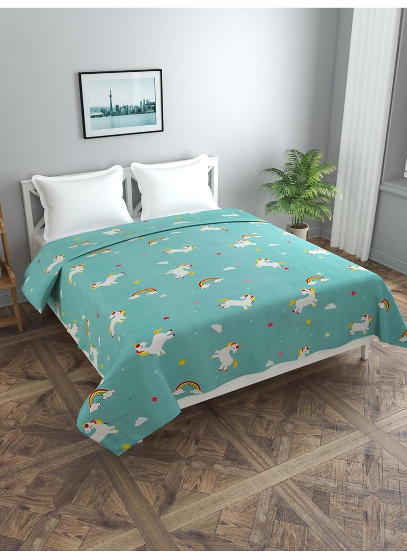 MORADO Glace Cotton Double Duvet CoverRajai CoverBlanket Cover with Zipper 90x100 Inch Sky Blue