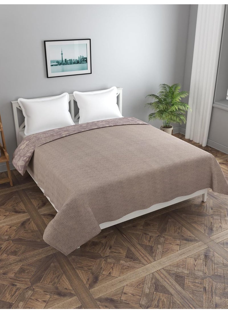 MORADO Glace Cotton 210 TC Double Bed Size Reversible Duvet CoverQuilt CoverRajai CoverBlanket Cover with Zipper 90x100 Inches Mauve