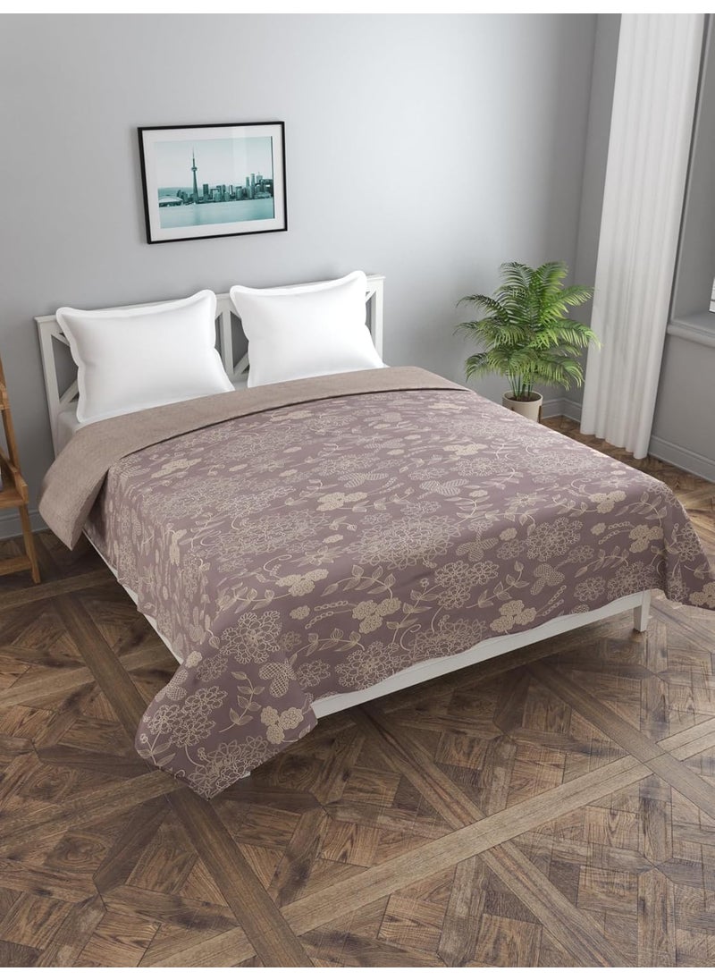 MORADO Glace Cotton 210 TC Double Bed Size Reversible Duvet CoverQuilt CoverRajai CoverBlanket Cover with Zipper 90x100 Inches Mauve