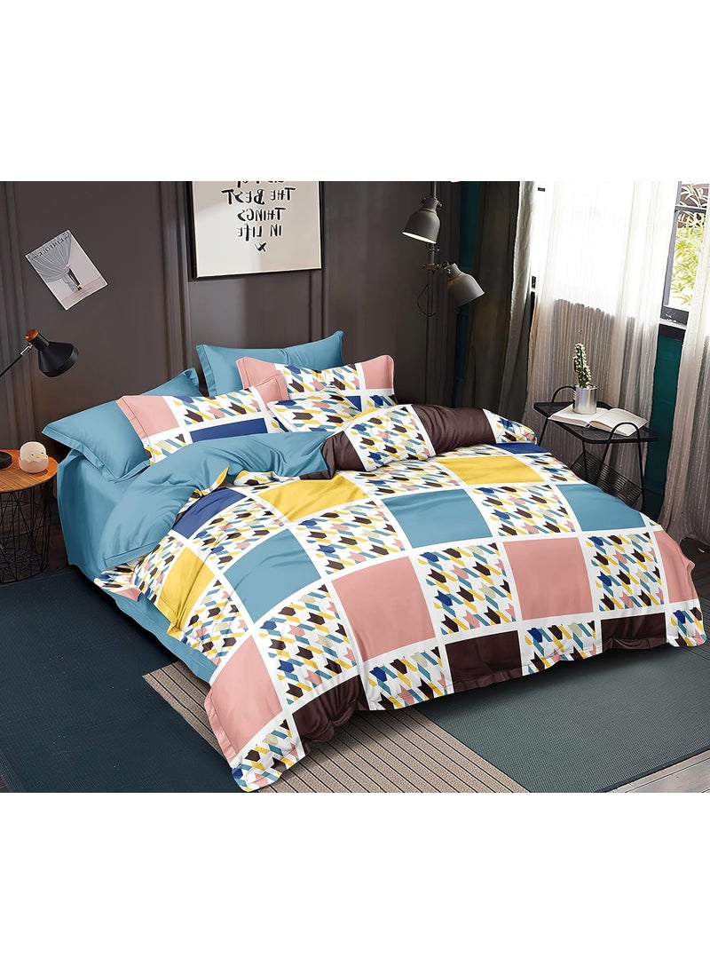MORADO Premium Glace Cotton Geometric Design Duvet Cover Single Multicolours with Zipper