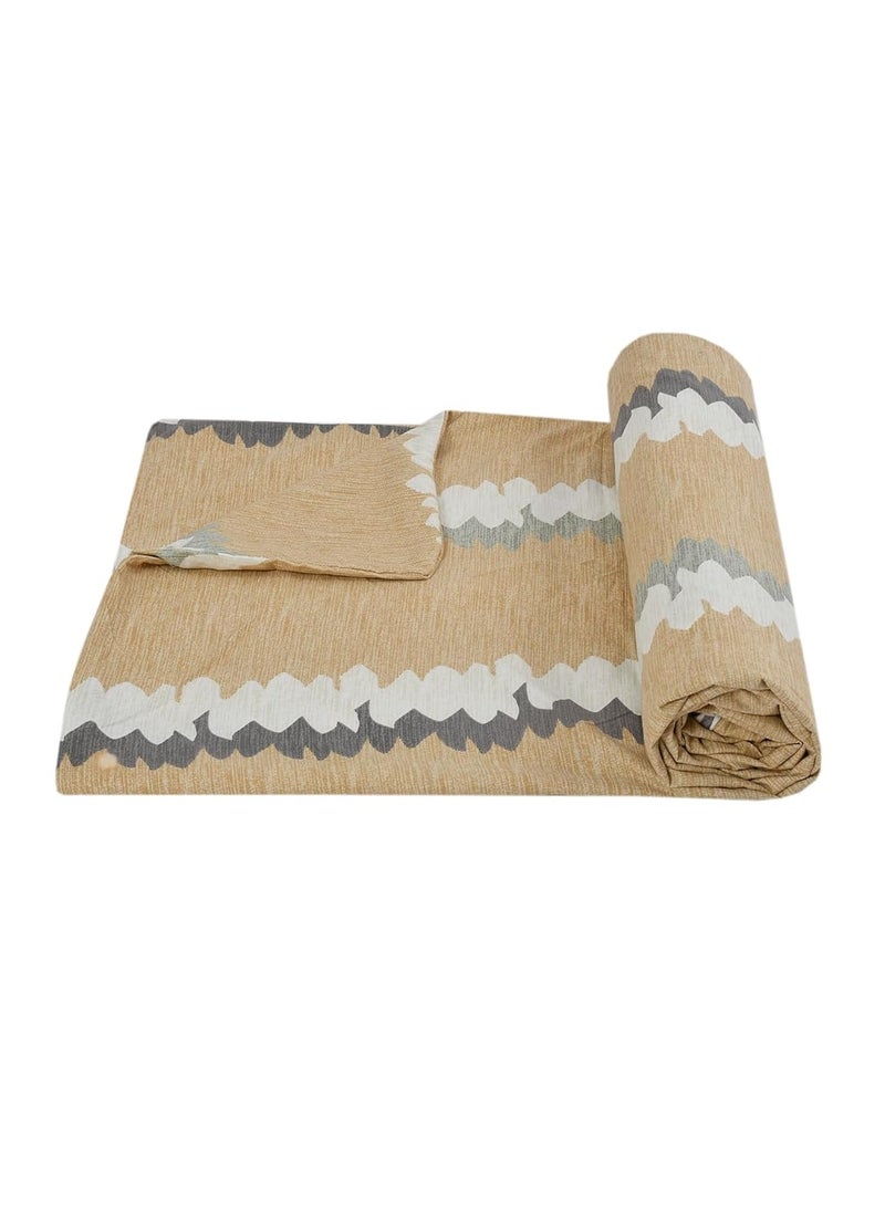 MORADO Glace Cotton Double Duvet CoverRajai CoverBlanket Cover with Zipper 90x100 Inches Brown Zig Zag