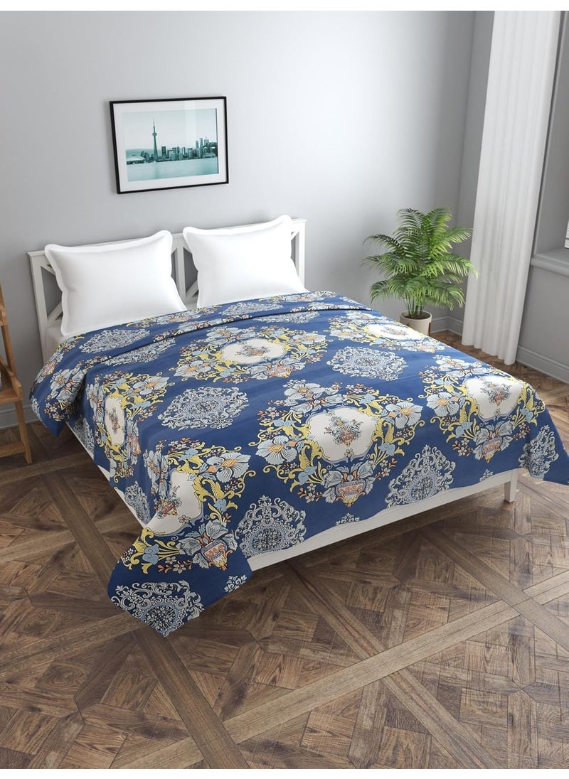 BREVARD Glace Cotton 210 TC Double Bed Size Duvet CoverQuilt CoverRajai CoverBlanket Cover with Zipper 90x100 Inches Multi
