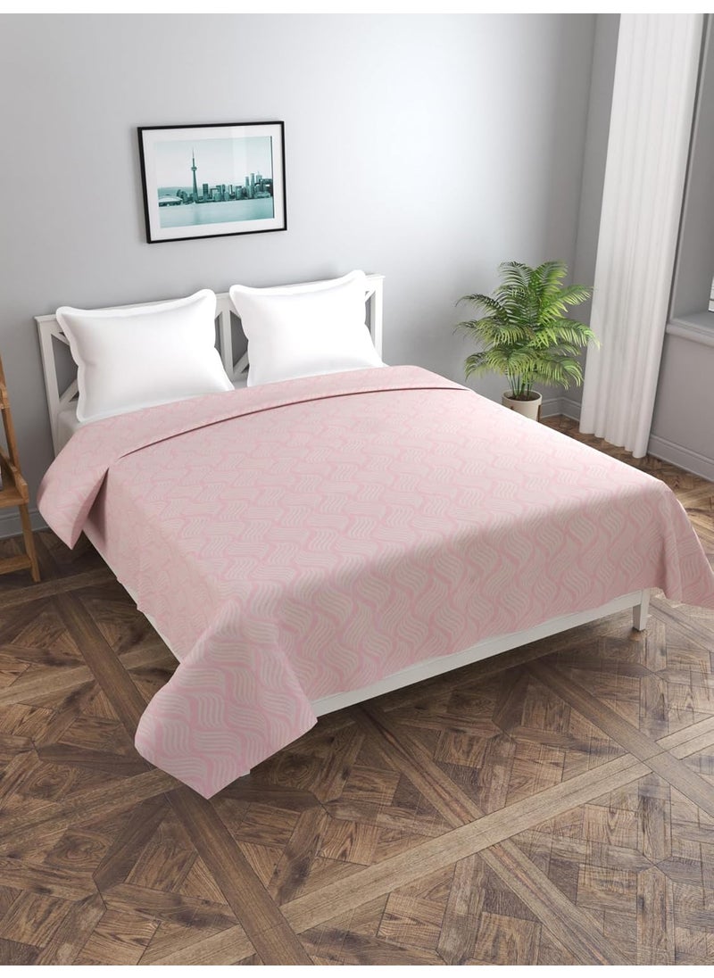 MORADO Glace Cotton Double Duvet CoverRajai CoverBlanket Cover with Zipper 90x100 Inches Pink