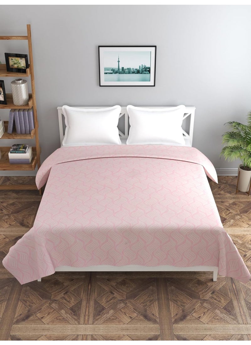 MORADO Glace Cotton Double Duvet CoverRajai CoverBlanket Cover with Zipper 90x100 Inches Pink