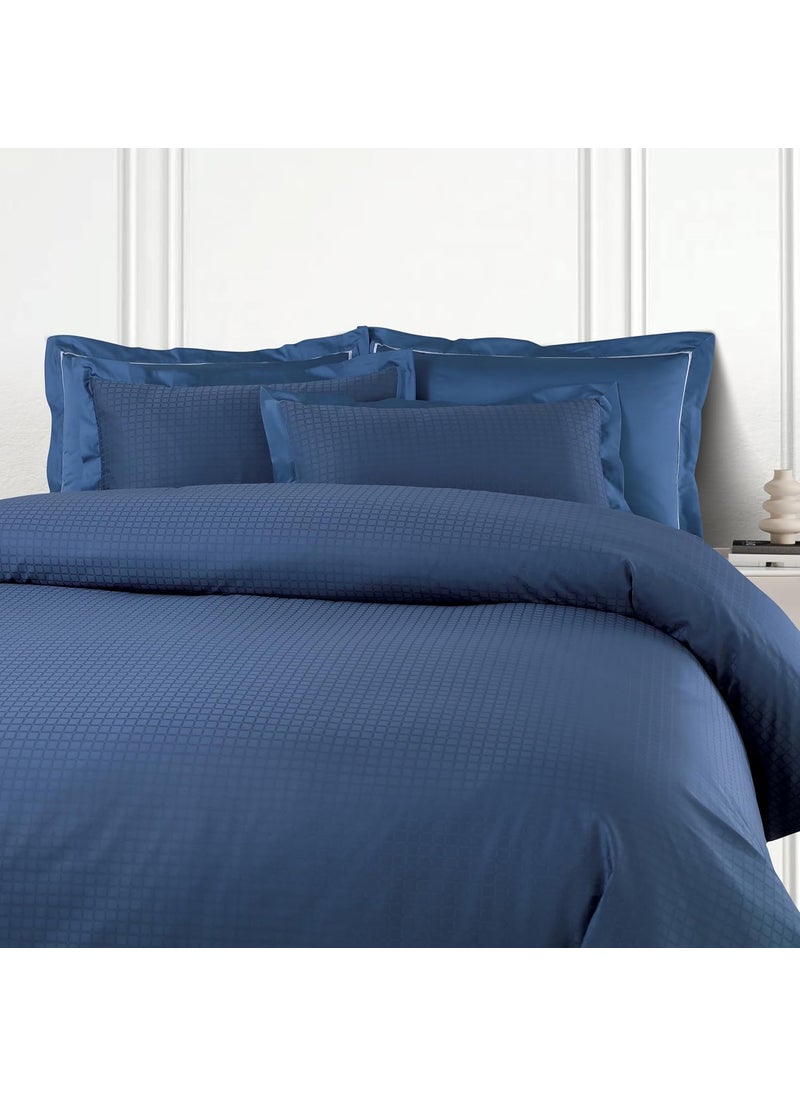 Malako Como Jacquard Legion Blue 100 Cotton Super King Size Duvet CoverQuilt Cover