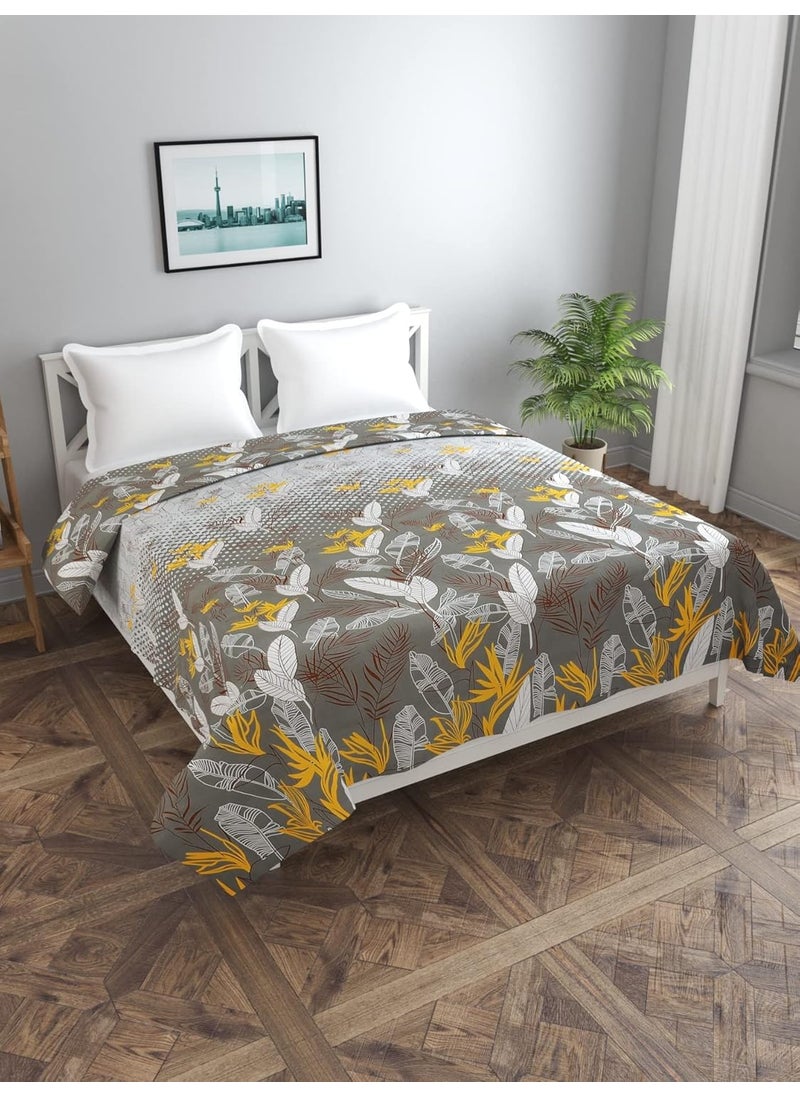 MORADO Glace Cotton Double Duvet CoverRajai CoverBlanket Cover with Zipper 90x100 Inche Charcol