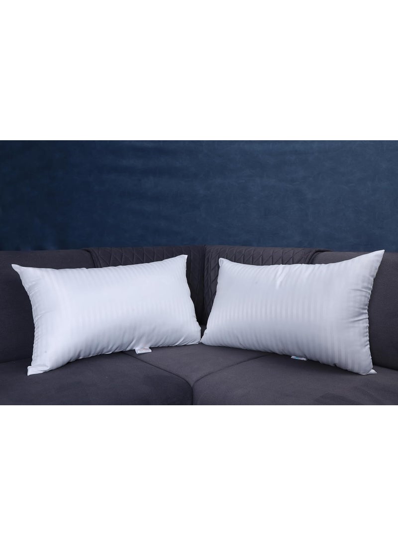 Eesysoft Satin Patti Bed Pillows 2 Pcs Comfortable Sleeping Bed Pillows Soft Pillow Cases for Sleep Bed Pillow for Home and Hotel Collection Set of 2 White