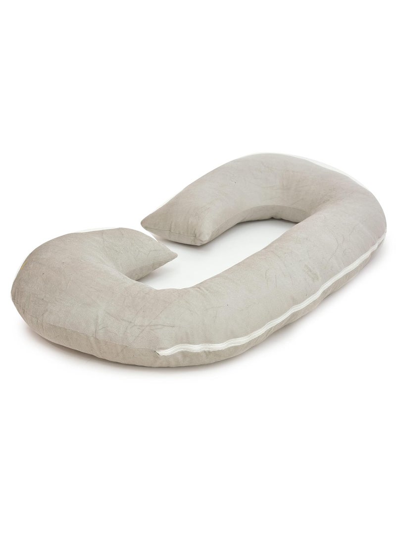 WildMint Ultra Soft Pregnancy Pillow C Shaped Body Pillow Pregnant Pillows for Sleeping Full Body Pillow Baby Nursing Cushion Maternity Pillow with Velvet Zippered Cover