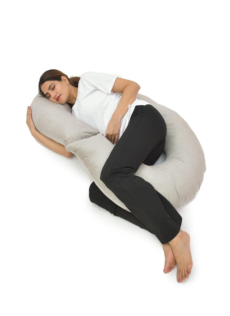 WildMint Ultra Soft Pregnancy Pillow C Shaped Body Pillow Pregnant Pillows for Sleeping Full Body Pillow Baby Nursing Cushion Maternity Pillow with Velvet Zippered Cover