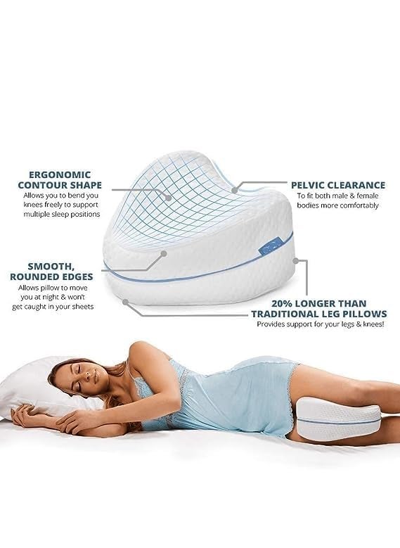 WENGTY Sleeping Memory Foam Support Pillow Smoothing Pain Relief for Sciatica Back Hips Knee Joints and Pregnancy Leg Cushion with Washable Cover