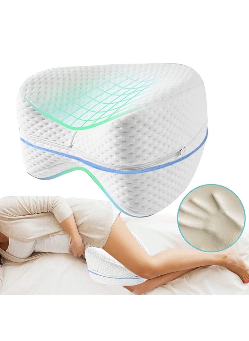 WLTK Pregnancy Body Memory Foam Pillow Orthopedic Knee Leg Wedge Pillow Cushion for Side Sleeper Sciatica Relief or Pillowcase