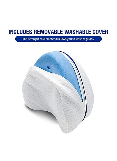 WLTK Pregnancy Body Memory Foam Pillow Orthopedic Knee Leg Wedge Pillow Cushion for Side Sleeper Sciatica Relief or Pillowcase