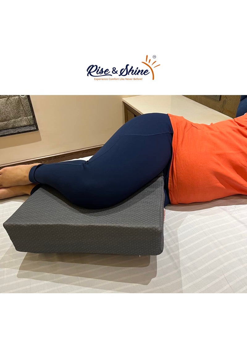 Rise Shine Memory Foam Pregnancy Wedge Pillow Multi Purpose Maternity Pillow for Supporting Belly Back Knees During Pregnancy Provides SoftSupport to The Baby Bump Grey