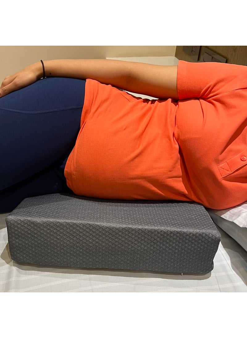 Rise Shine Memory Foam Pregnancy Wedge Pillow Multi Purpose Maternity Pillow for Supporting Belly Back Knees During Pregnancy Provides SoftSupport to The Baby Bump Grey