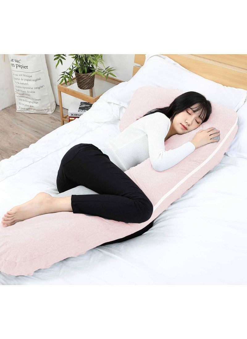 Linenovation Full Body Pregnancy Pillow L Shaped Maternity Pillow for Pregnant Women and Back Pain Great for AnyoneBeige
