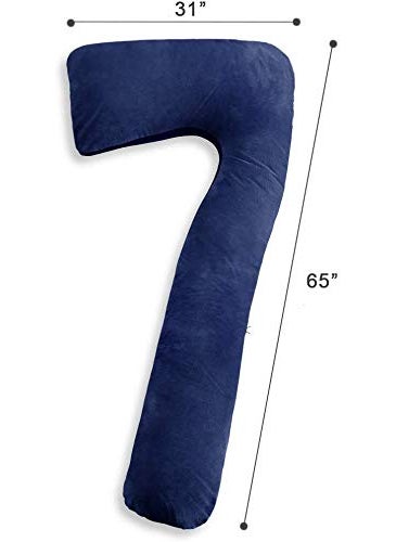 Jaipur Linen Full Body Pregnancy Pillow L Shaped Maternity Pillow for Pregnant Women and Back Pain Great for AnyoneDark Blue
