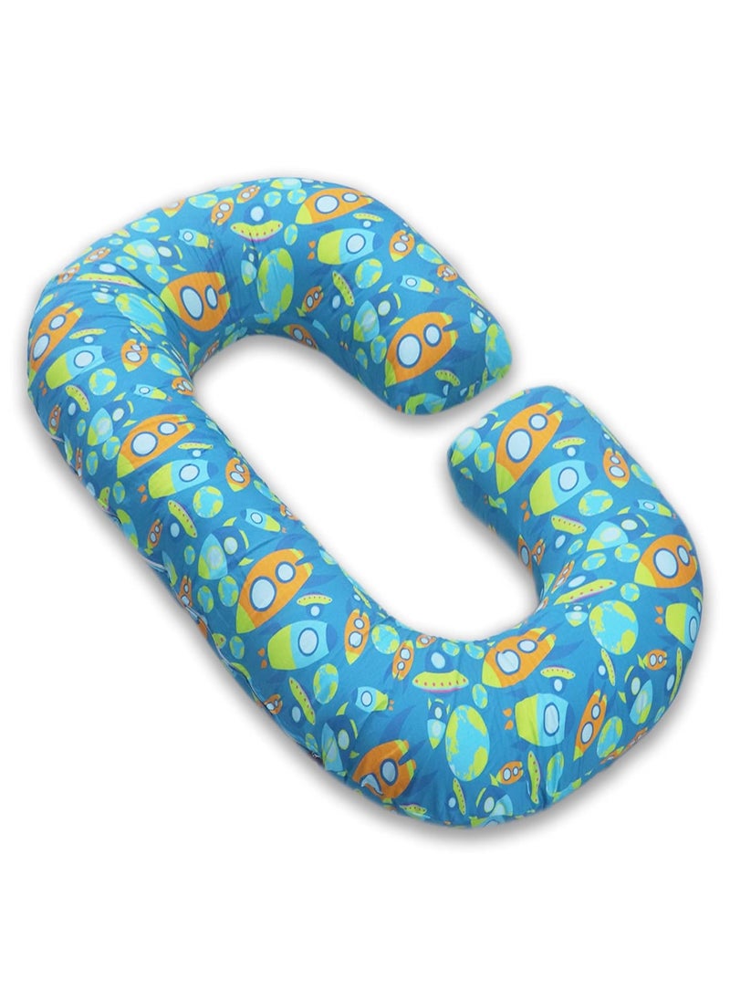 COOZLY C Shaped Pregnancy Pillow Maternity Pillow100 Cotton Removable Covers Premium Pregnocare Fibres Pregnancy Sleeping Pillow 03 Super Premium Aztec Multicolor