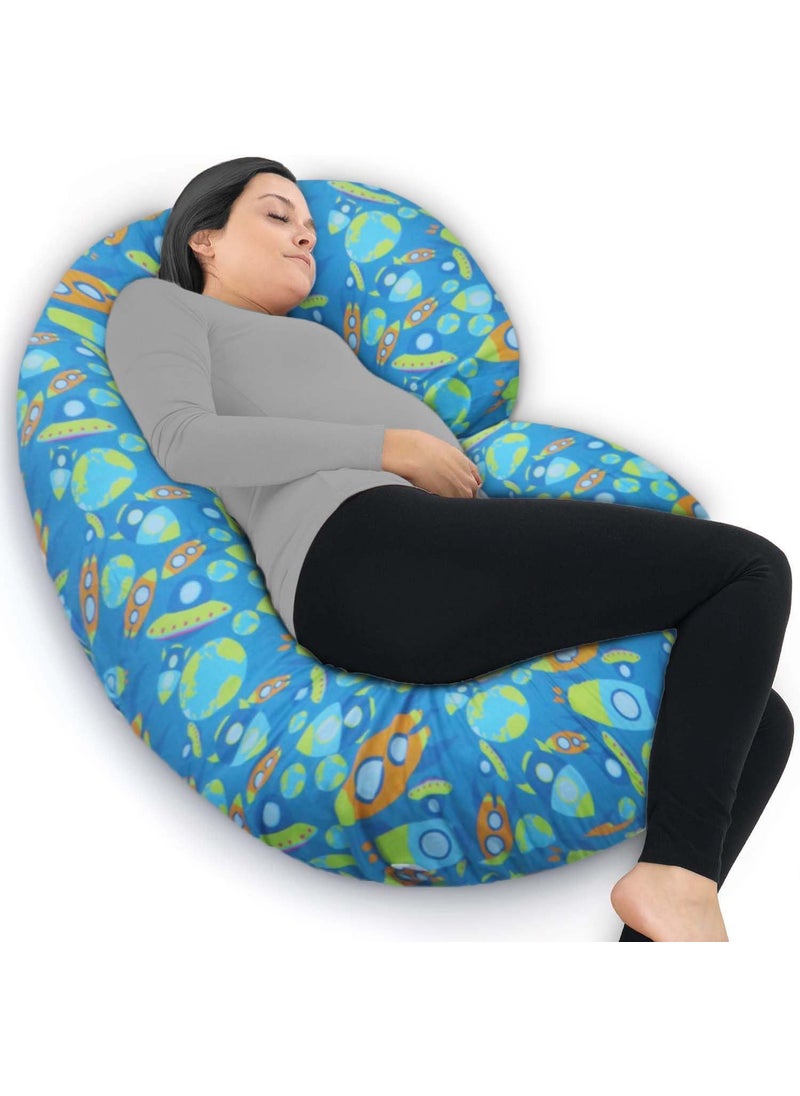 COOZLY C Shaped Pregnancy Pillow Maternity Pillow100 Cotton Removable Covers Premium Pregnocare Fibres Pregnancy Sleeping Pillow 03 Super Premium Aztec Multicolor