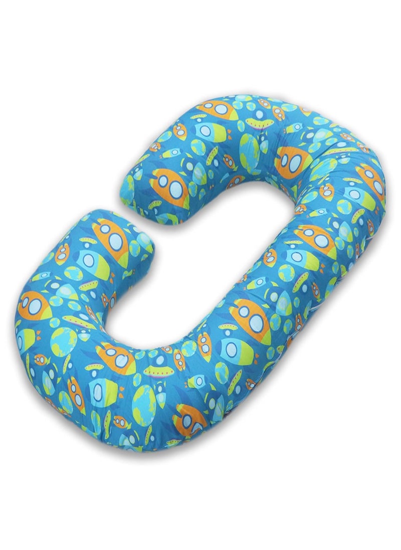 COOZLY C Shaped Pregnancy Pillow Maternity Pillow100 Cotton Removable Covers Premium Pregnocare Fibres Pregnancy Sleeping Pillow 03 Super Premium Aztec Multicolor