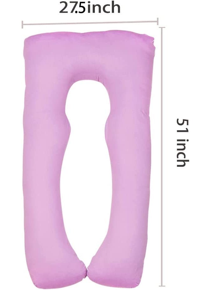 slatters be royal store Pregnancy Sleeping Pillows Full Body Maternity Support for BackHIPSLegsBelly for Pregnant RemovableWashable Cover 51X 275 X 7 Inch Light Pink U Shape