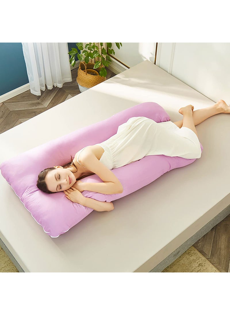 slatters be royal store Pregnancy Sleeping Pillows Full Body Maternity Support for BackHIPSLegsBelly for Pregnant RemovableWashable Cover 51X 275 X 7 Inch Light Pink U Shape