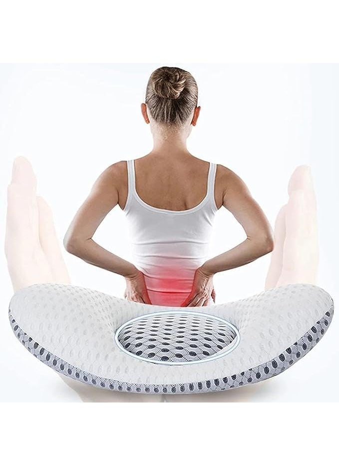 Ontrip Oval Shape Lumbar Support Pillow for Sleeping Pregnancy Pillow 3D Air Mesh Back Pillow for Bed Adjustable Height Lumbar Pillow for Lower Back Pain Relief