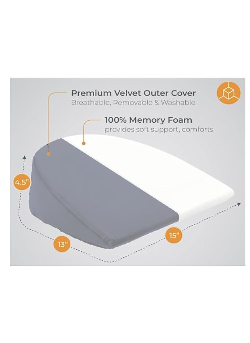 YASHTU Pregnancy Support Wedge Pillow Ergonomic Back Support Cushion Grey