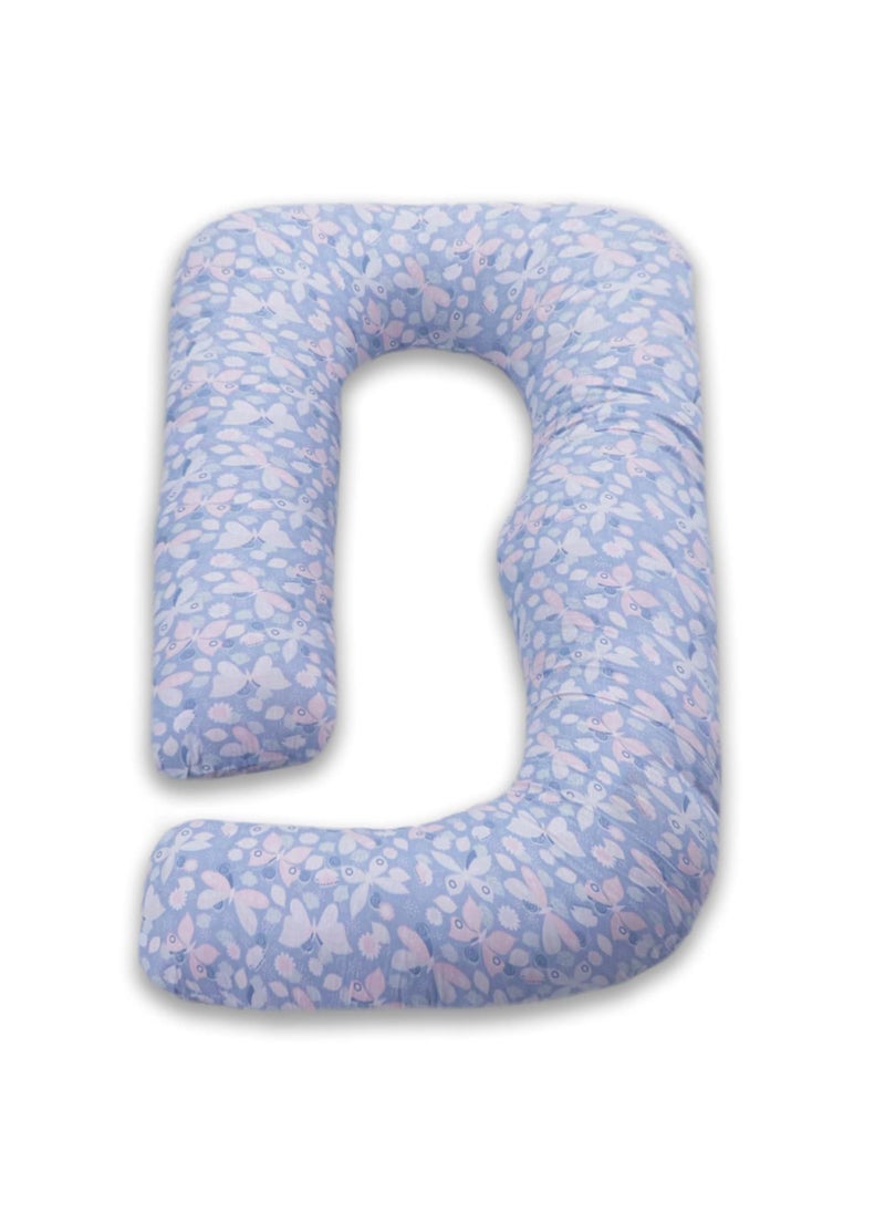 COOZLY G Shape Belly Back Pregnancy Pillow G Shape Maternity Pillow with 100 Cotton Removable Covers G Pregnancy Sleeping Pillow Butterfly Grey