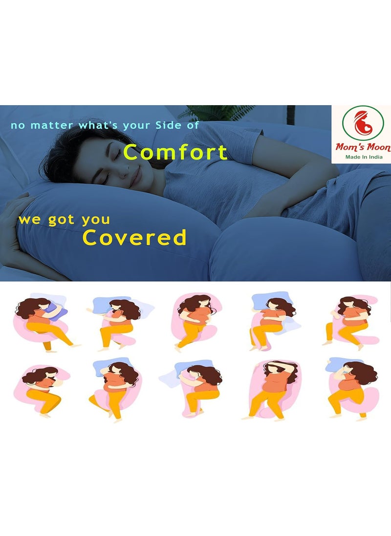Moms Moon Pregnancy Pillow Gift for Pregnant Women to Sleeping CShape Maternity Support Pillow for Back HIPS Legs Stomach Belly for Pregnant Women with Removable Cotton Cover Maroon