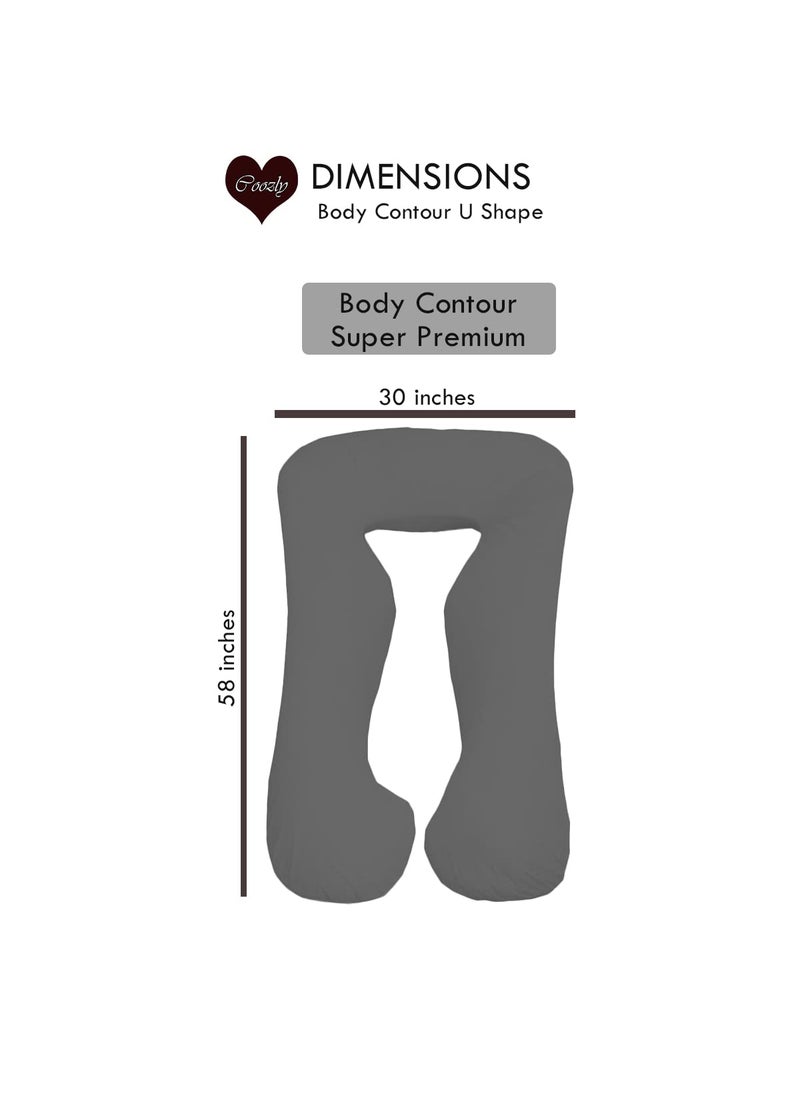 COOZLY Body Contour U Shape Prregnancy Pillows with 100 Cotton Zippered Covers Pregnocare Microfibre Pregnancy Pillow for Sleeping Turquoise