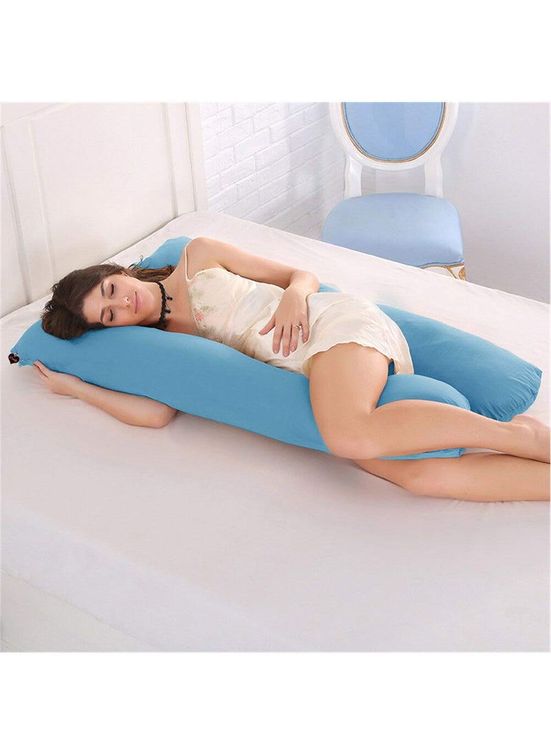 COOZLY Body Contour U Shape Prregnancy Pillows with 100 Cotton Zippered Covers Pregnocare Microfibre Pregnancy Pillow for Sleeping Turquoise