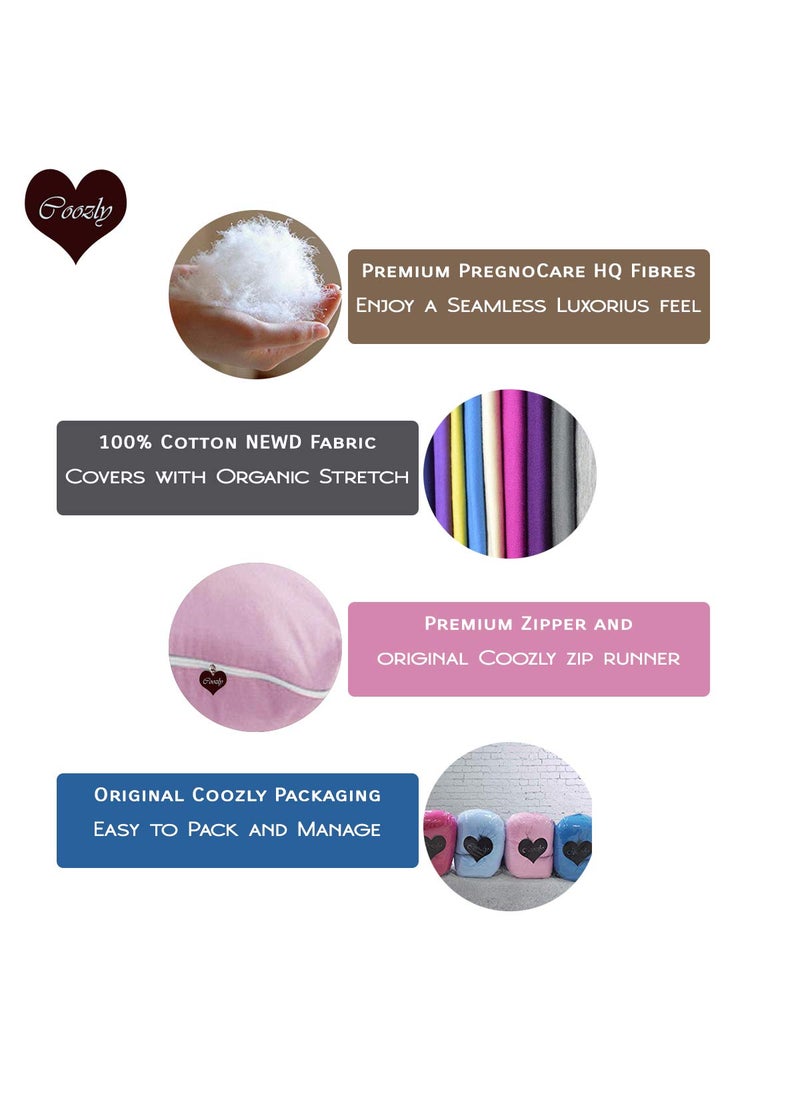 COOZLY Body Contour U Shape Prregnancy Pillows with 100 Cotton Zippered Covers Pregnocare Microfibre Pregnancy Pillow for Sleeping Turquoise