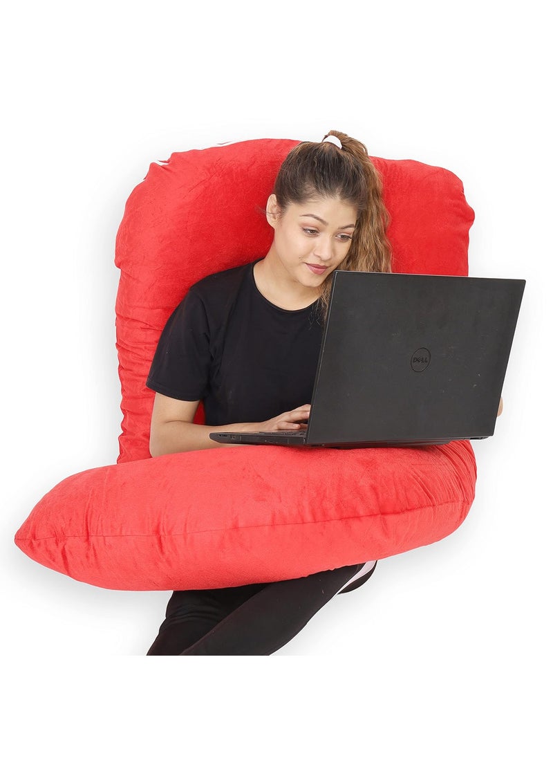 WildMint Ultra Soft Pregnancy Pillow J Shaped Body Pillow Pregnant Pillows for Sleeping Full Body Pillow Baby Nursing Cushion Maternity Pillow with Velvet Zippered Cover