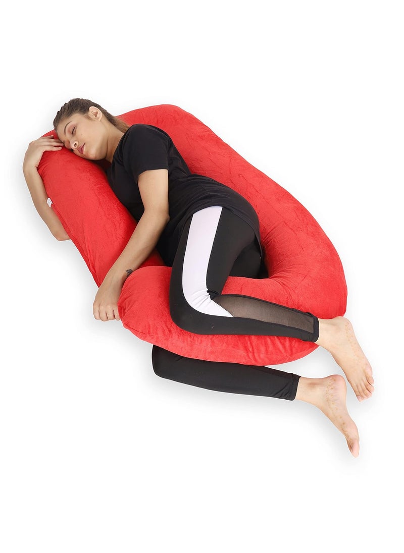WildMint Ultra Soft Pregnancy Pillow J Shaped Body Pillow Pregnant Pillows for Sleeping Full Body Pillow Baby Nursing Cushion Maternity Pillow with Velvet Zippered Cover